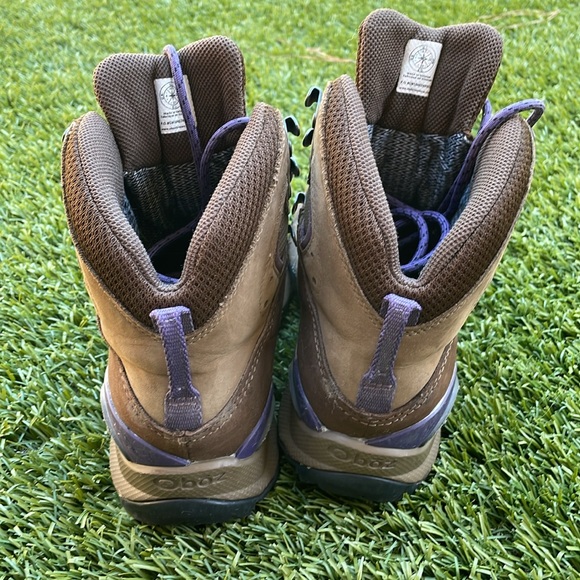 Oboz Wind River III Waterproof Hiking Trail Boot Brown Purple lightly used - Picture 5 of 11